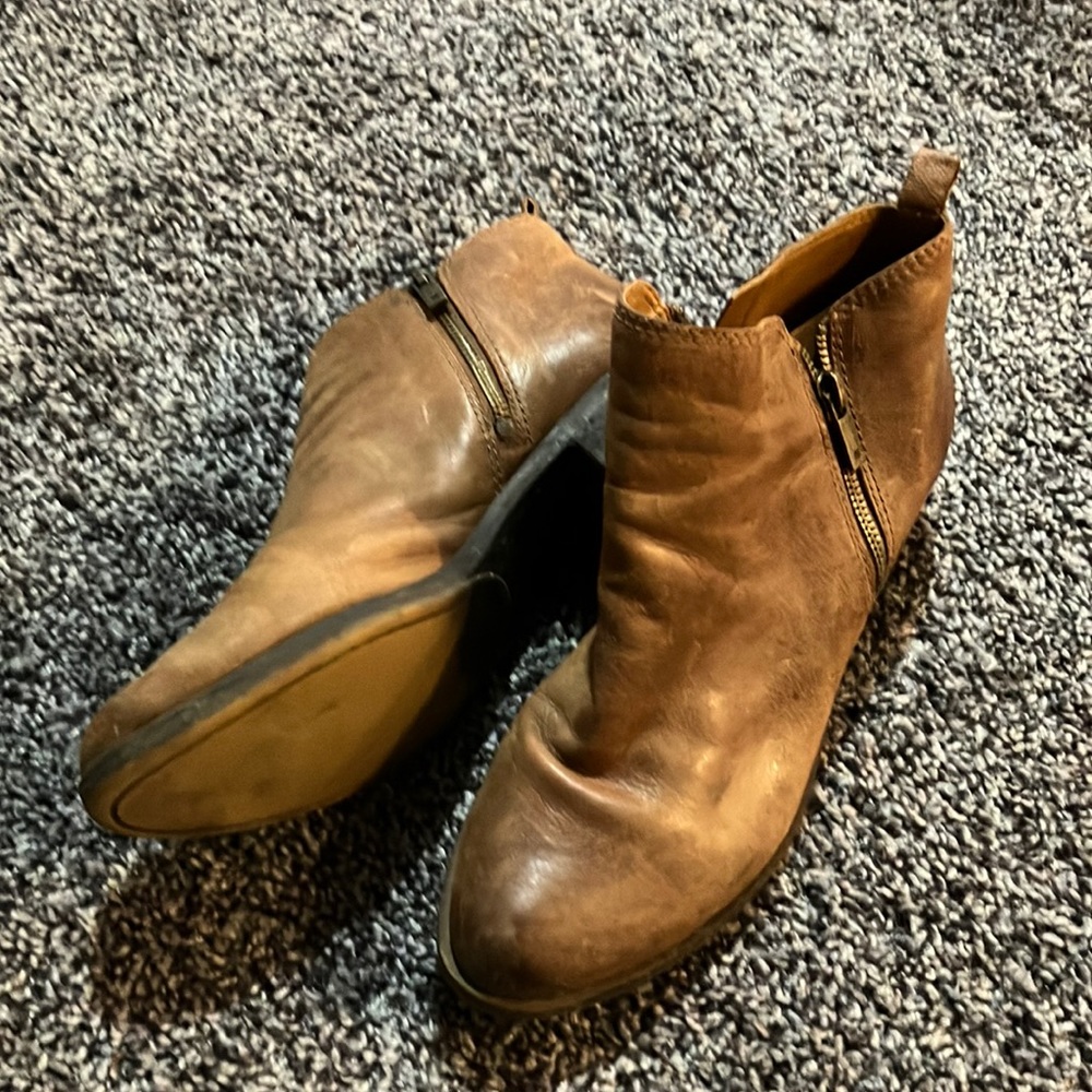 Lucky brand leather ankle boots
